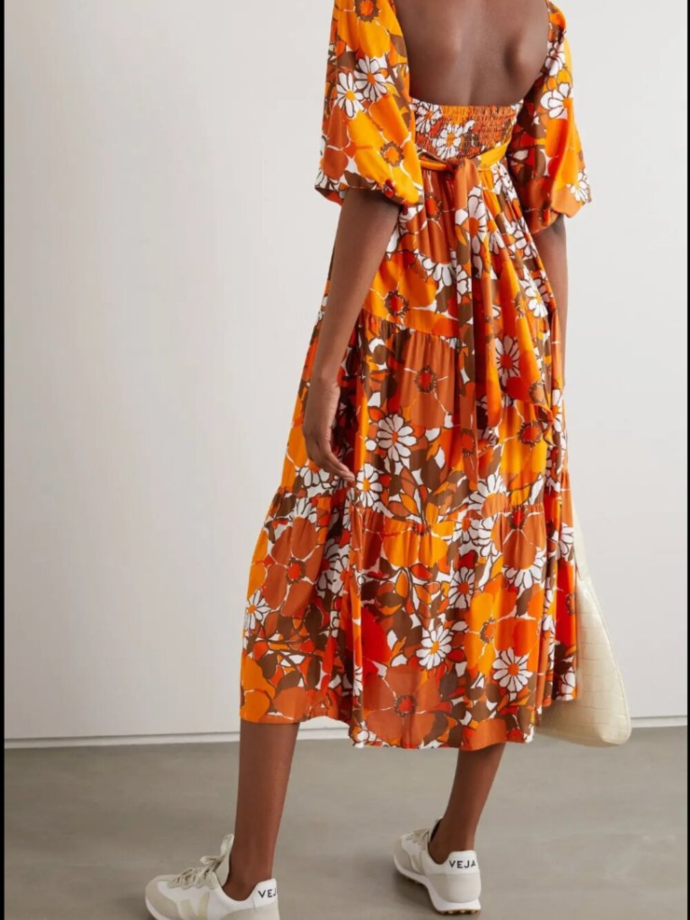 NWT FAITHFULL THE BRAND Tiered Cotton-Poplin Midi Dress - Picture 2 of 6